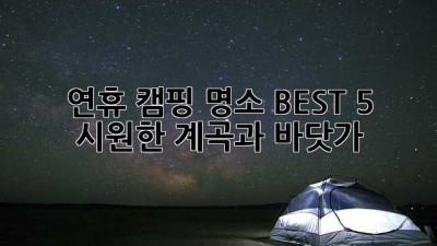 연휴 캠핑 명소 BEST 5: 시원한 계곡과 바닷가