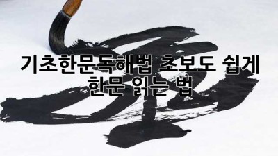 기초한문독해법: 초보도 쉽게 한문 읽는 법